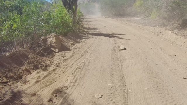 LOS CABOS BCS MEXICO-2022: Vehicle Traveling on Dusty Unpaved Road