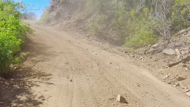 LOS CABOS BCS MEXICO-2022: Vehicle Traveling on Unpaved Mountain Road