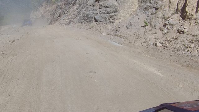 LOS CABOS BCS MEXICO-2022: Vehicle Traveling on Dusty Mountain Dirt Road