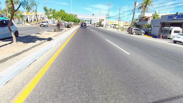 LOS CABOS BCS MEXICO-2022: Urban Road View From a Moving Vehicle