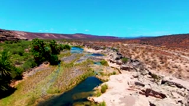 SAN JUANICO BCS MEXICO-2022: Drying Riverbed in Arid Valley