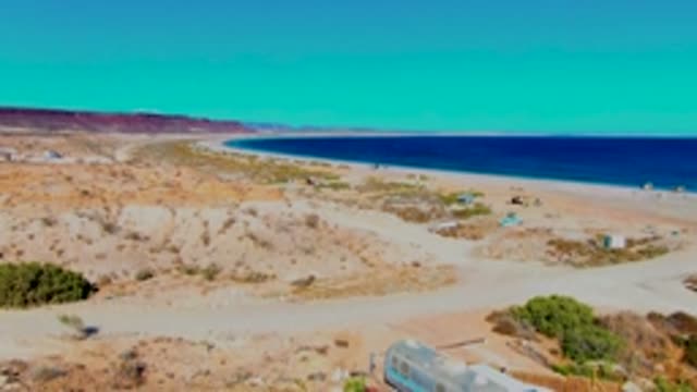 SAN JUANICO BCS MEXICO-2022: Coastal Desert Campsite with Trailer and Tents