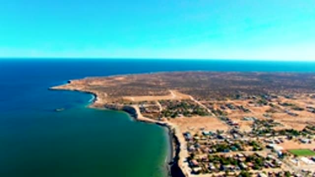 SAN JUANICO BCS MEXICO-2022: Coastal Town and Ocean From Aerial View