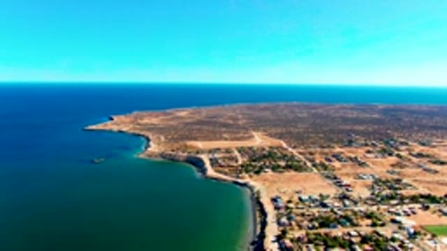 SAN JUANICO BCS MEXICO-2022: Coastal Town and Ocean Shore From Above