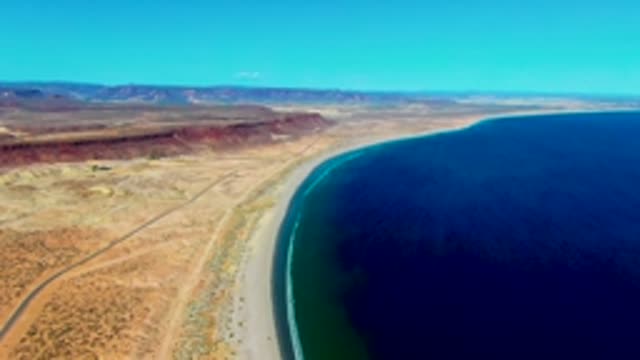 SAN JUANICO BCS MEXICO-2022: Desert Coastline with Gentle Ocean Waves