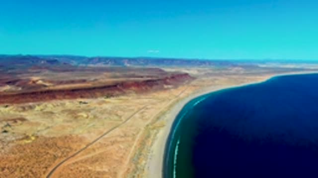 SAN JUANICO BCS MEXICO-2022: Vehicle Traveling on Desert Coast Road