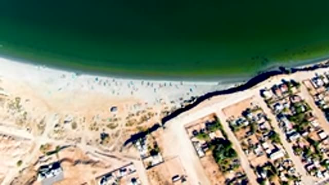 SAN JUANICO BCS MEXICO-2022: Beach and Ocean Waves Moving From Above