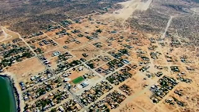 SAN JUANICO BCS MEXICO-2022: Desert Residential Area with Receding Water Body