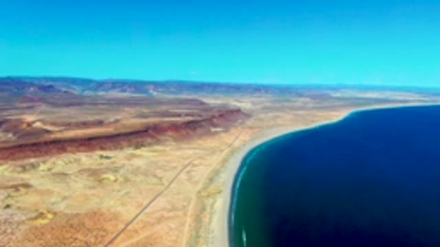 SAN JUANICO BCS MEXICO-2022: Desert Coastline with Road and Ocean