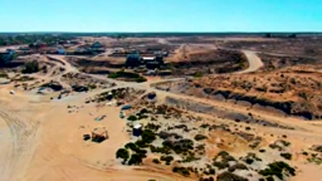 SAN JUANICO BCS MEXICO-2022: Arid Construction Site with Dirt Roads and Small Structures