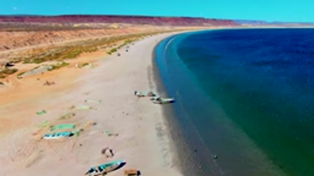 SAN JUANICO BCS MEXICO-2022: Boats Launching From Sandy Beach Into Ocean
