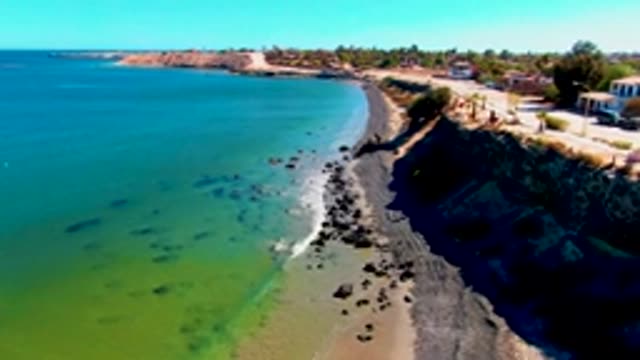 SAN JUANICO BCS MEXICO-2022: Cliffside Beach with Ocean and Coastal Road
