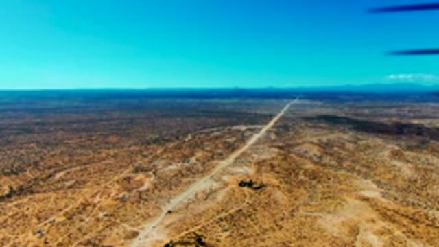 SAN JUANICO BCS MEXICO-2022: Aircraft Flying over Desert Airstrip