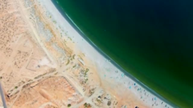 SAN JUANICO BCS MEXICO-2022: Desert Coast with Beach, Road, and Ocean