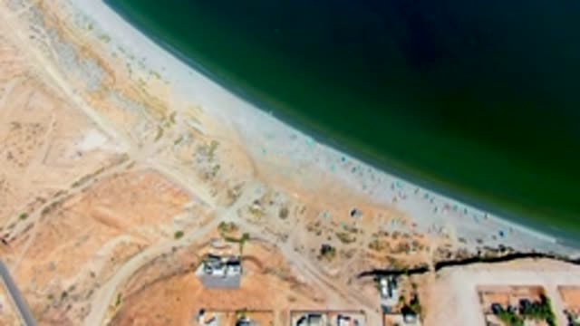 SAN JUANICO BCS MEXICO-2022: Sandy Beach and Ocean with Coastal Structures