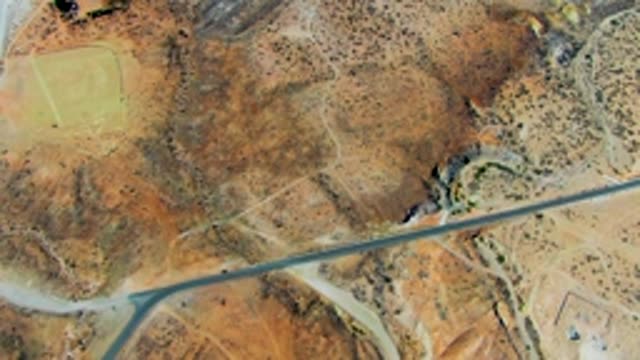 SAN JUANICO BCS MEXICO-2022: Desert Road and Arid Landscape From Above