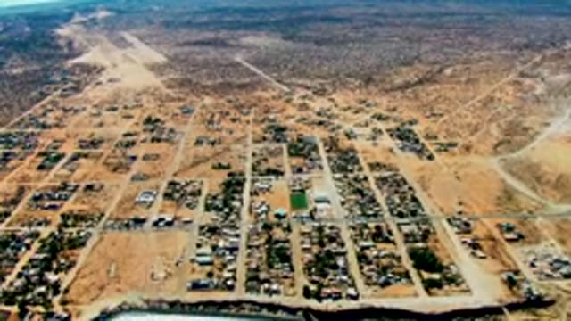 SAN JUANICO BCS MEXICO-2022: Coastal Grid Town with Sandy Shore and Ocean