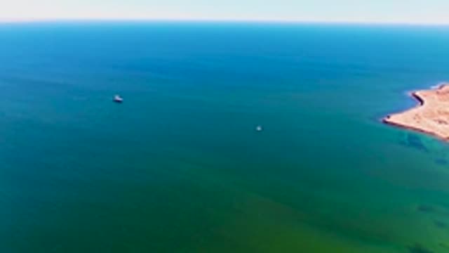 SAN JUANICO BCS MEXICO-2022: Desert Coastline and Ocean Aerial Pan