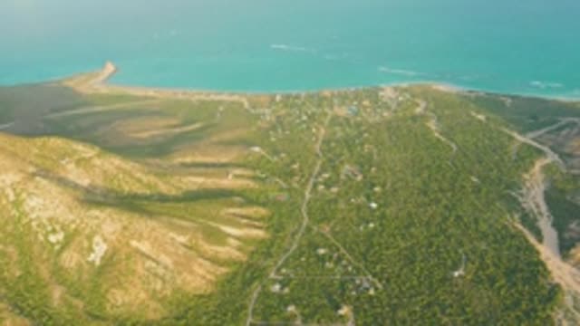 CABO PULMO LOS CABOS BCS MEXICO-2022: Coastal Hills and Beach Aerial Pan