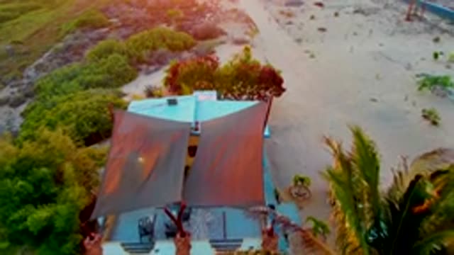 SAN CARLOS BCS MEXICO-2022: Canopy-covered Structure on Sandy Terrain with Greenery
