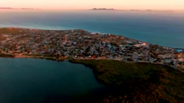 SAN CARLOS BCS MEXICO-2022: Coastal Town and Bay at Sunset