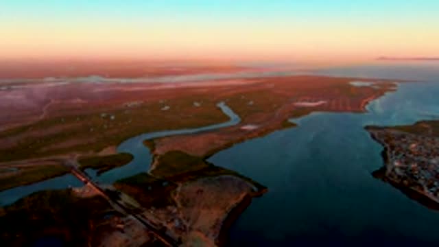 SAN CARLOS BCS MEXICO-2022: Coastal River and Bridge at Dusk