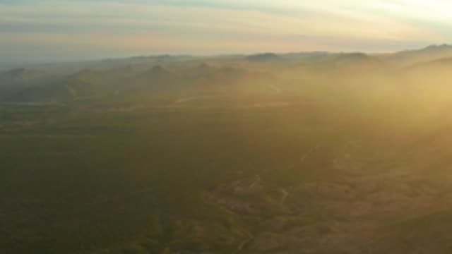 CABO PULMO LOS CABOS BCS MEXICO-2022: Hazy Sunlight Over Mountainous Valley