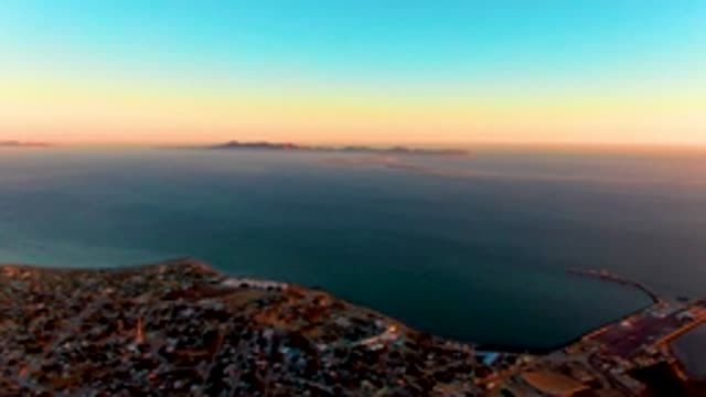 SAN CARLOS BCS MEXICO-2022: Coastal City and Sea at Sunset