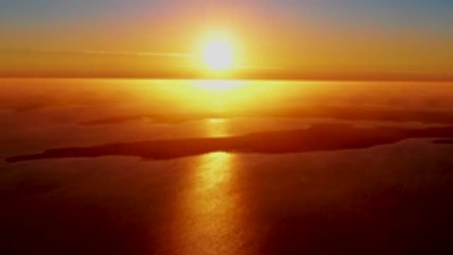 SAN CARLOS BCS MEXICO-2022: Sunrise Over Cloudy Ocean and Island Silhouettes