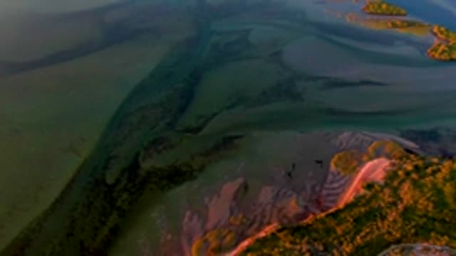 SAN CARLOS BCS MEXICO-2022: Winding River Channels and Islands During Sunset