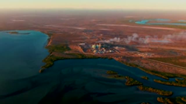 SAN CARLOS BCS MEXICO-2022: Power Plant Emissions Over Water and Land