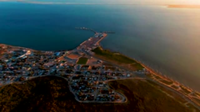 SAN CARLOS BCS MEXICO-2022: Coastal Town Construction Aerial