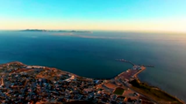 SAN CARLOS BCS MEXICO-2022: Coastal Town, Ocean, and Pier From Above