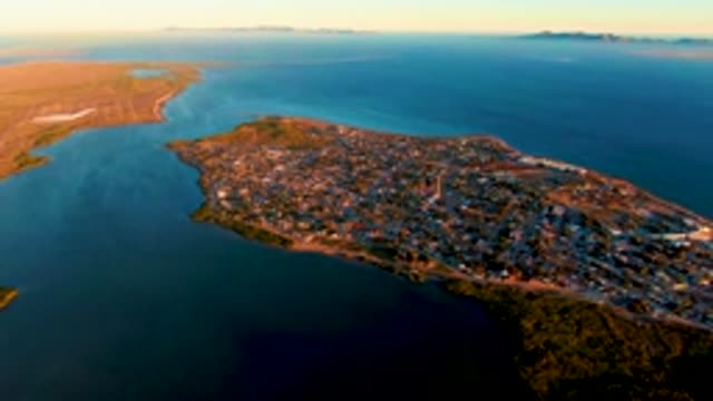 SAN CARLOS BCS MEXICO-2022: Coastal Town on a Peninsula From Above