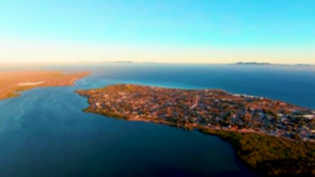 SAN CARLOS BCS MEXICO-2022: Coastal Town on Peninsula by Calm Waters