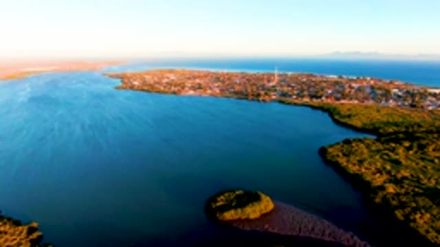 SAN CARLOS BCS MEXICO-2022: Coastal Town and Bay with Shifting Sunlight