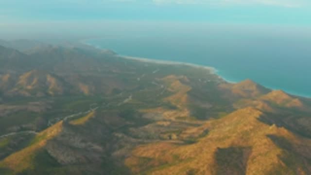 CABO PULMO LOS CABOS BCS MEXICO-2022: Coastal Mountain Range with Sandy Beach and Ocean