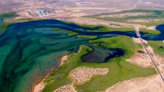 SAN CARLOS BCS MEXICO-2022: Reservoir and Road with Vehicle Movement