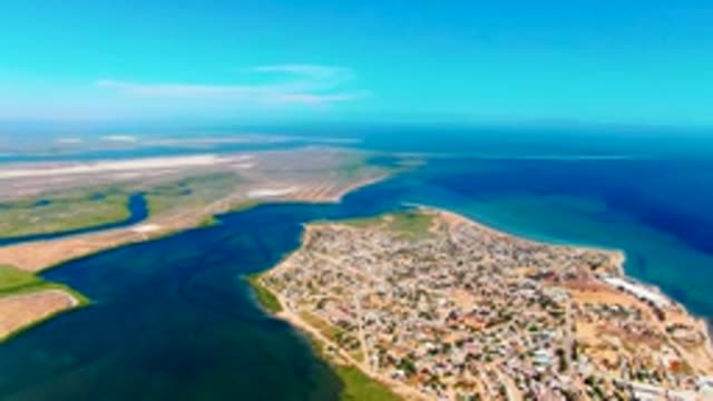 SAN CARLOS BCS MEXICO-2022: Coastal Town and Boat in Motion