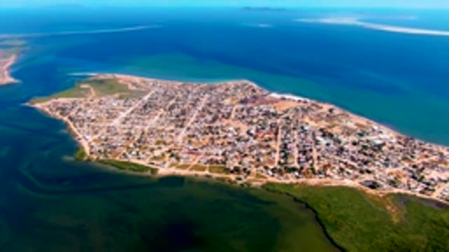 SAN CARLOS BCS MEXICO-2022: Coastal Town with Grid Layout Aerial