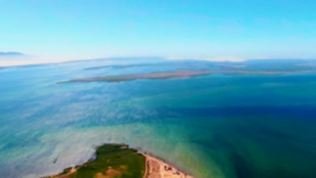SAN CARLOS BCS MEXICO-2022: Coastal Peninsula with Turquoise Waters Panning