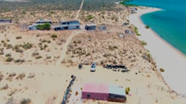 SAN CARLOS BCS MEXICO-2022: Coastal Desert and Beach with Buildings
