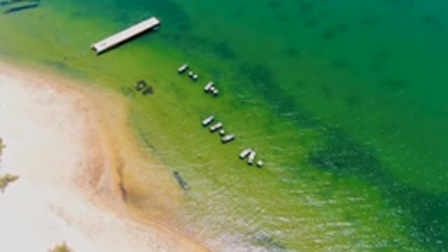 SAN CARLOS BCS MEXICO-2022: Sandy Beach with Dock and Floating Buoys