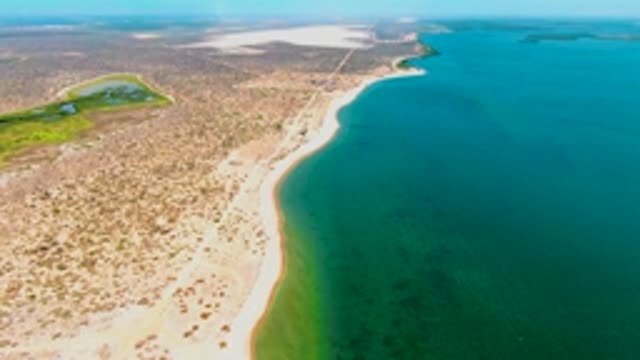 SAN CARLOS BCS MEXICO-2022: Desert Coast with Sandy Beach and Clear Water