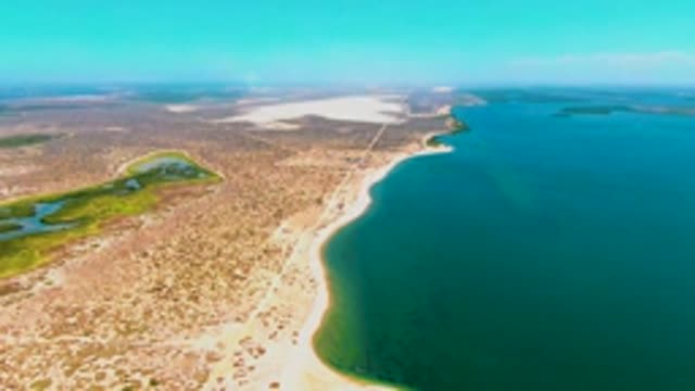 SAN CARLOS BCS MEXICO-2022: Coastal Desert and Ocean Shoreline From Above