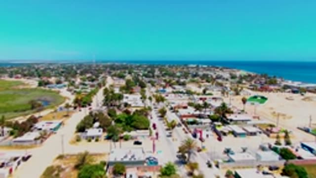 SAN CARLOS BCS MEXICO-2022: Coastal Residential Streets with Moving Traffic
