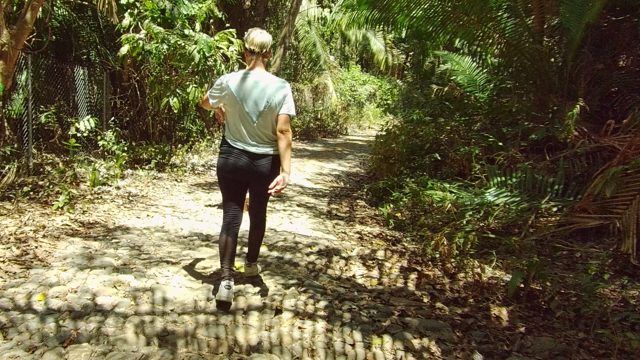 SAN PANCHO NAYARIT MEXICO-2022: Adult and Children Walking Along Forest Trail