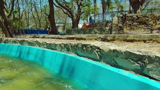 GUADALAJARA MEXICO-2022: Water Flume Ride Moving Through an Amusement Park