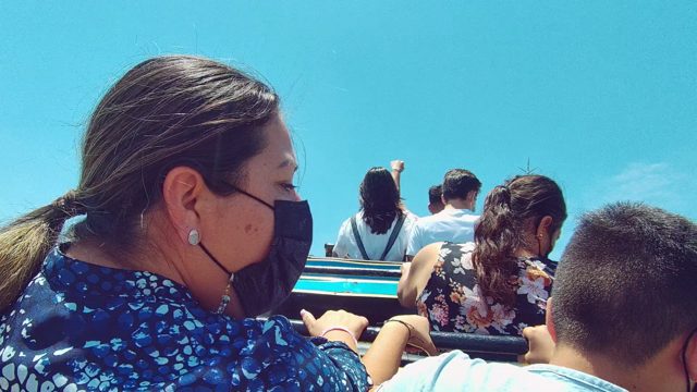 GUADALAJARA MEXICO-2022: Passengers on a Moving Amusement Ride