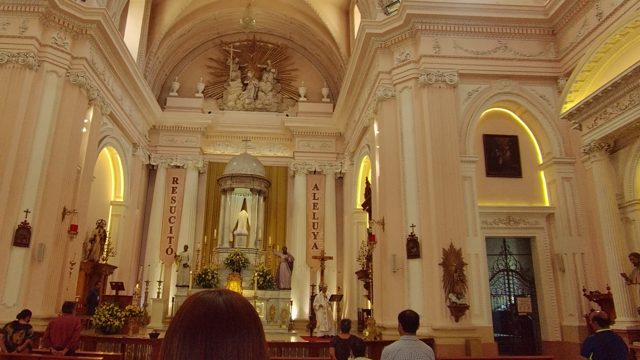 Church Interior Altar and Seated Congregation